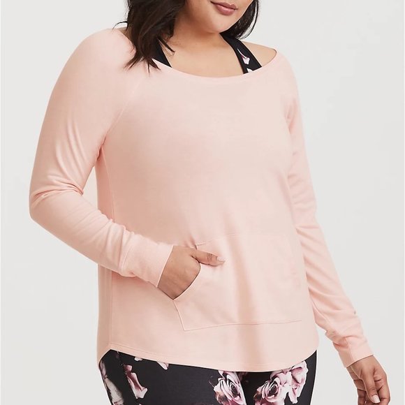 torrid Tops - Torrid - PINK FRENCH TERRY ACTIVE PULLOVER